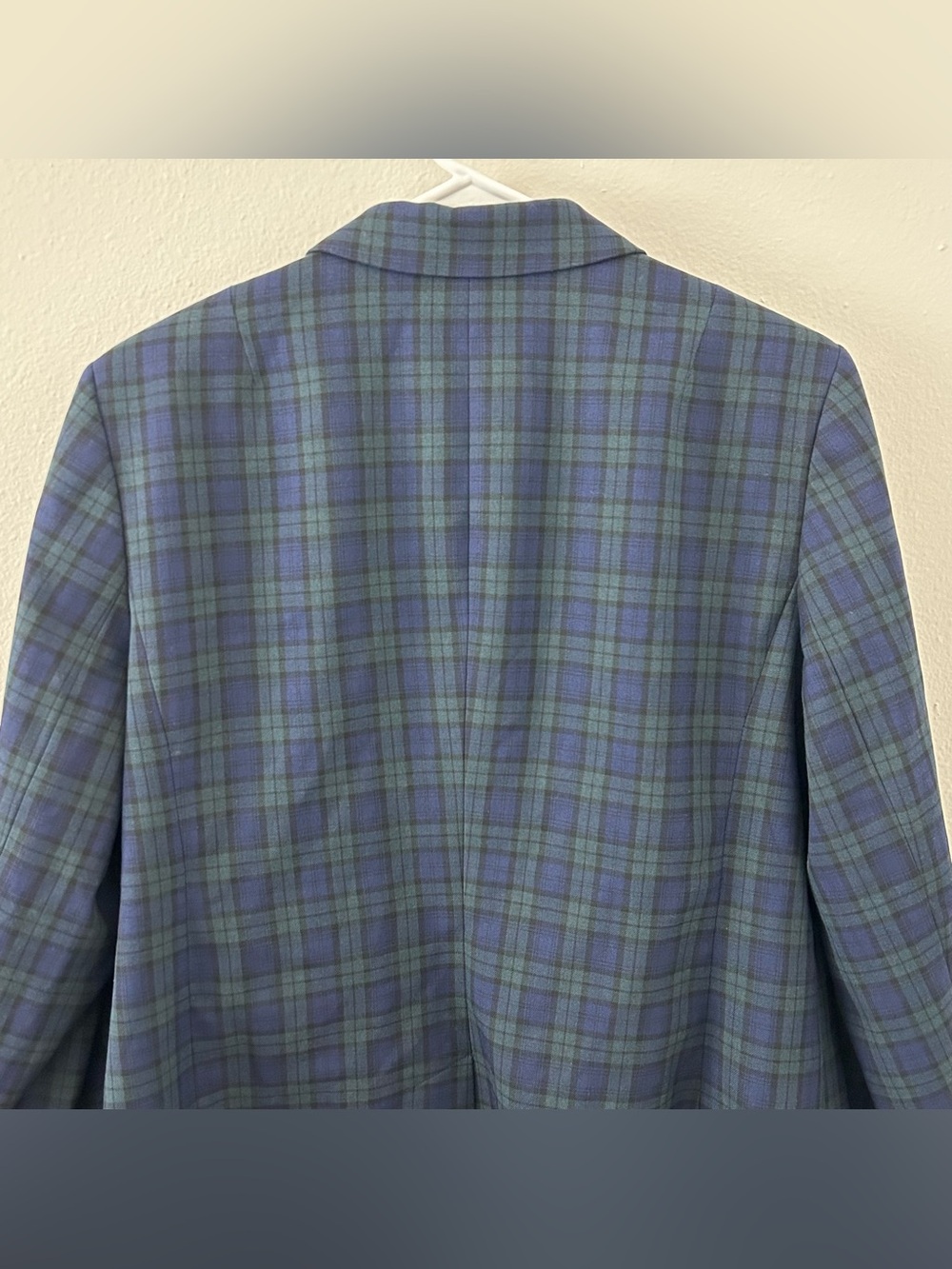 Banana Republic Blue Green Plaid Classic Blazer Womens 16 Preppy Blackwatch - Picture 6 of 11